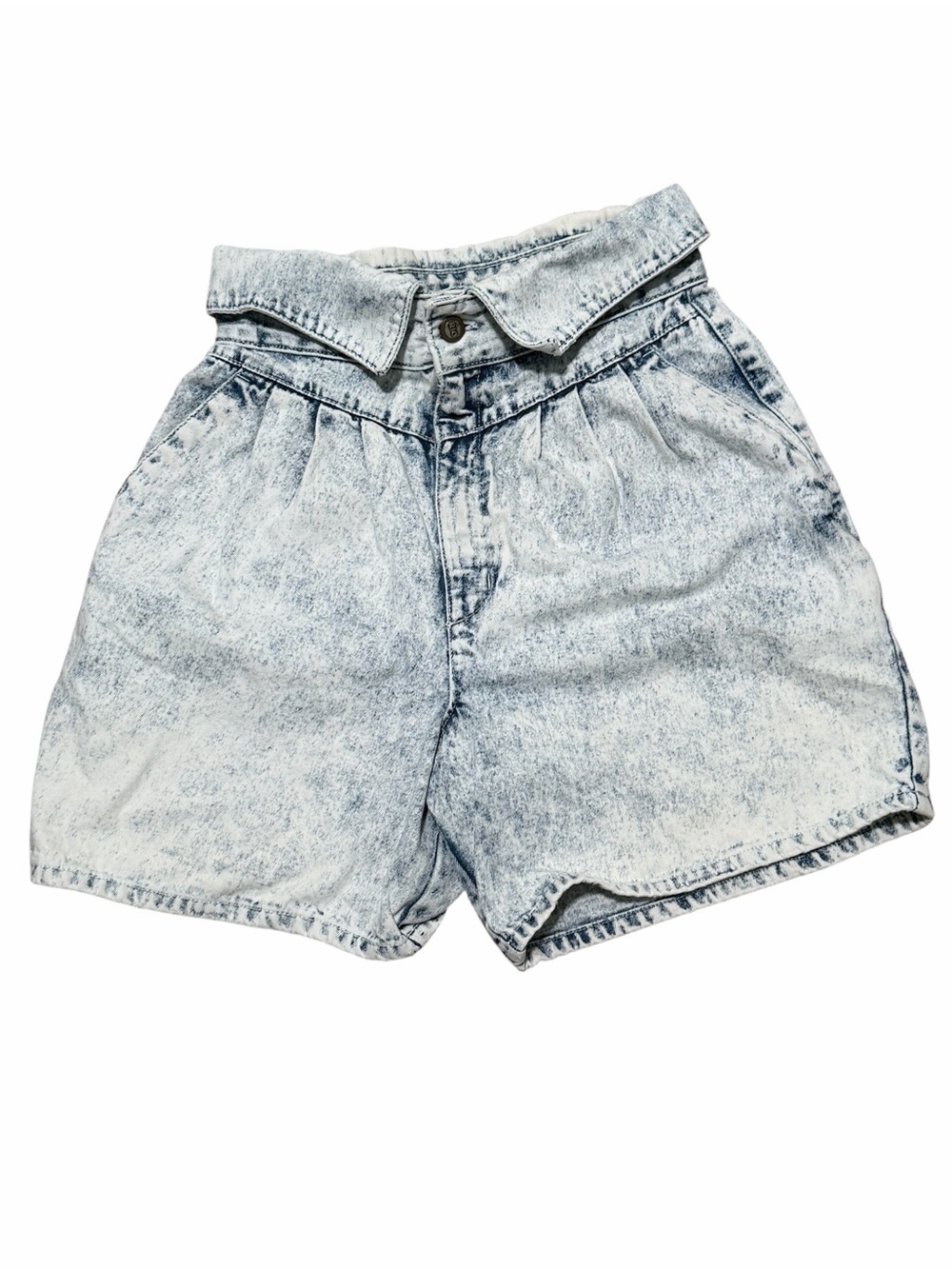 Vintage Acid Wash Light Blue High-Rise Jean Shorts Small 80’s 90’s